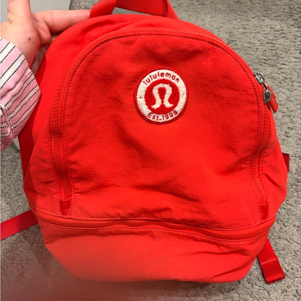 lululemon athletica Bright Red Mini Backpack with Logo Patch